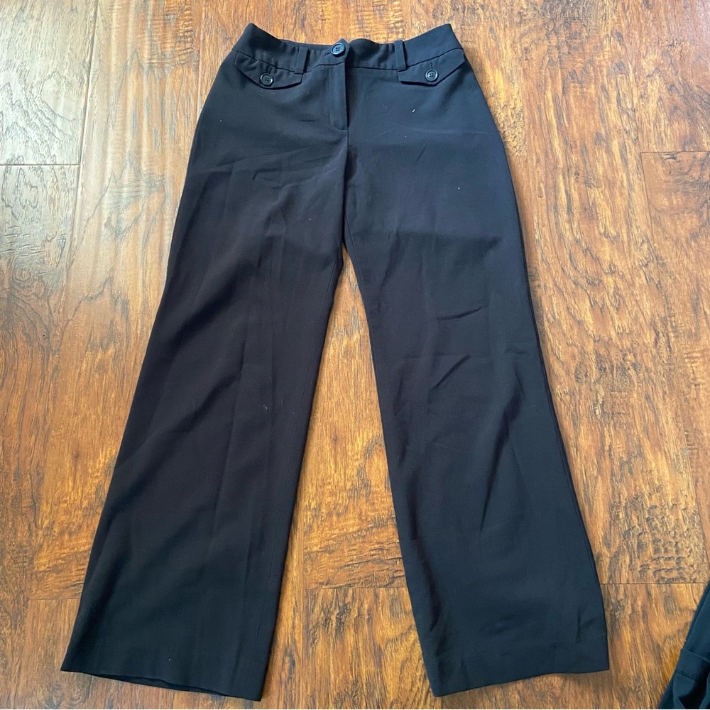 Ann Taylor black mid rise work pants